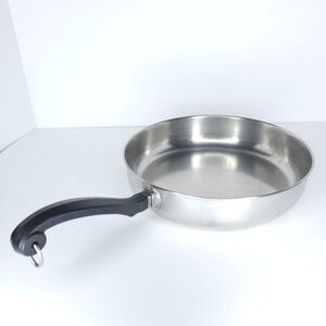 Faberware 10 Inch Skillet Fry Pan Stainless Steel Aluminum Clad Vintage No Lid